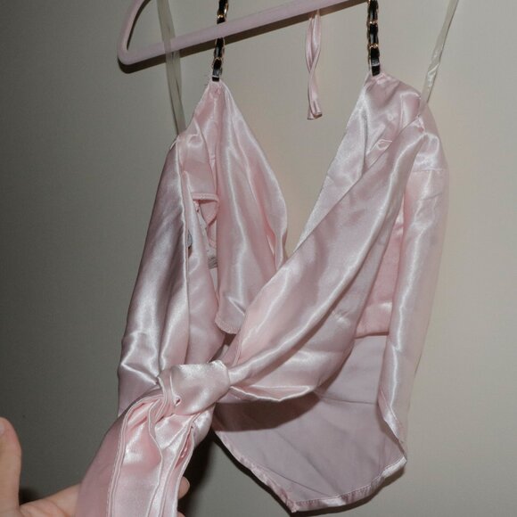 LIGHT PINK SATIN HALTER - Picture 6 of 11